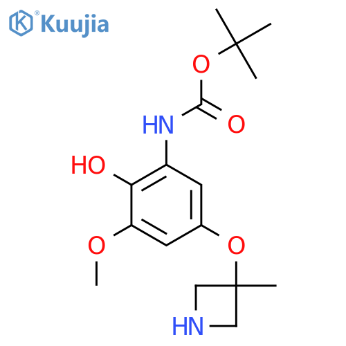 tert-butyl N-{2-hydroxy-3-methoxy-5-[(3-methylazetidin-3-yl)oxy]phenyl}carbamate structure