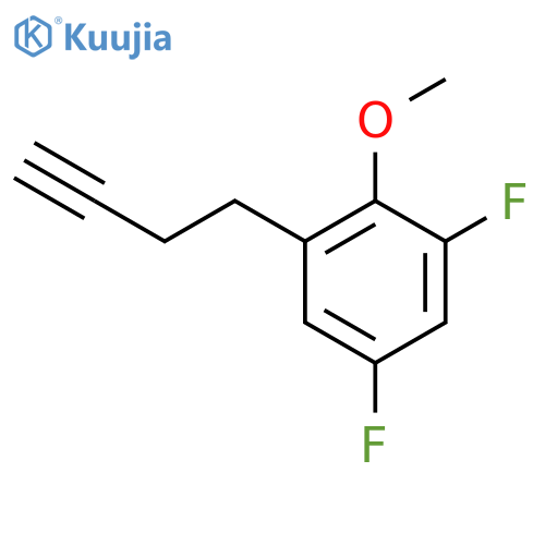 1-(but-3-yn-1-yl)-3,5-difluoro-2-methoxybenzene structure
