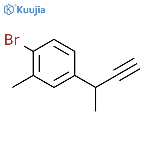 1-bromo-4-(but-3-yn-2-yl)-2-methylbenzene structure