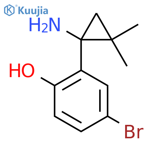 2-(1-amino-2,2-dimethylcyclopropyl)-4-bromophenol structure