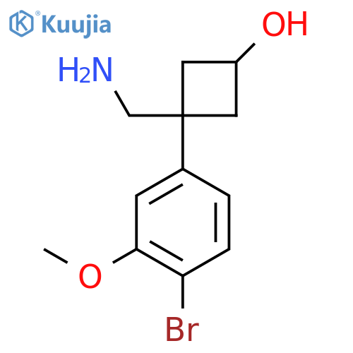 3-(aminomethyl)-3-(4-bromo-3-methoxyphenyl)cyclobutan-1-ol structure