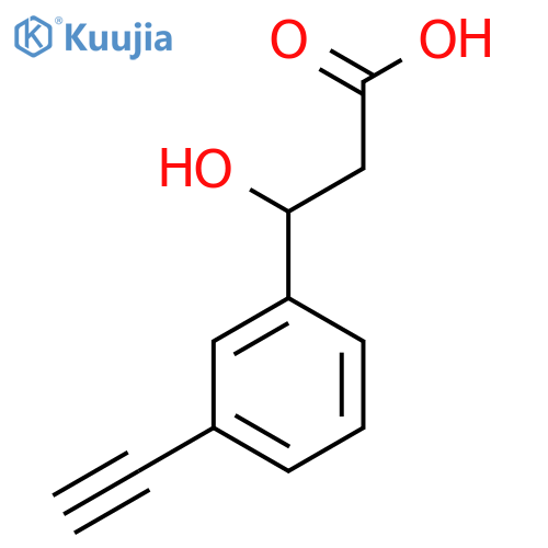3-(3-ethynylphenyl)-3-hydroxypropanoic acid structure