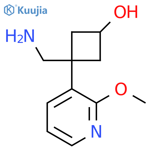 3-(aminomethyl)-3-(2-methoxypyridin-3-yl)cyclobutan-1-ol structure