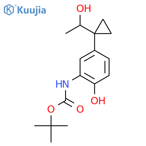 tert-butyl N-{2-hydroxy-5-1-(1-hydroxyethyl)cyclopropylphenyl}carbamate structure