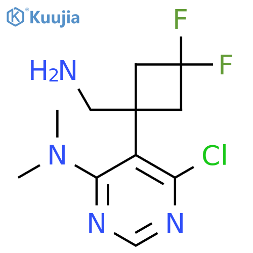 5-1-(aminomethyl)-3,3-difluorocyclobutyl-6-chloro-N,N-dimethylpyrimidin-4-amine structure