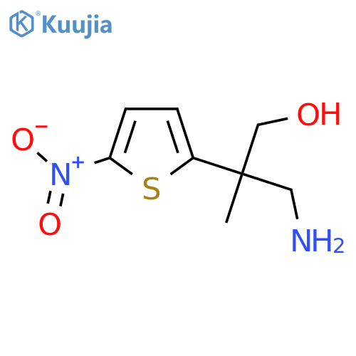 3-amino-2-methyl-2-(5-nitrothiophen-2-yl)propan-1-ol structure