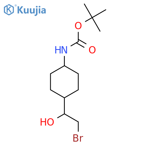 tert-butyl N-[4-(2-bromo-1-hydroxyethyl)cyclohexyl]carbamate structure