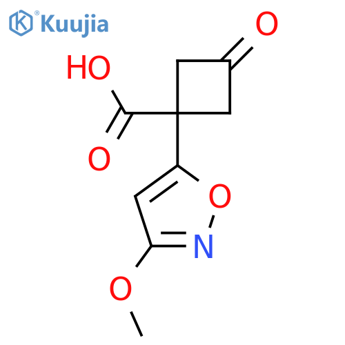 1-(3-methoxy-1,2-oxazol-5-yl)-3-oxocyclobutane-1-carboxylic acid structure