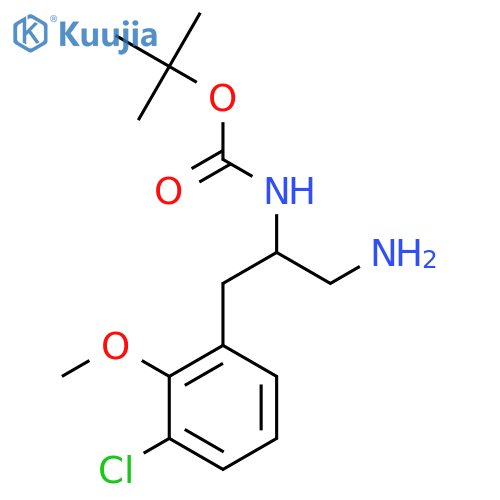 tert-butyl N-1-amino-3-(3-chloro-2-methoxyphenyl)propan-2-ylcarbamate structure