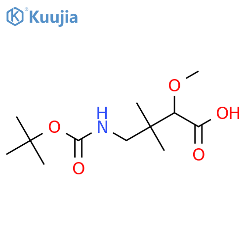 4-{(tert-butoxy)carbonylamino}-2-methoxy-3,3-dimethylbutanoic acid structure