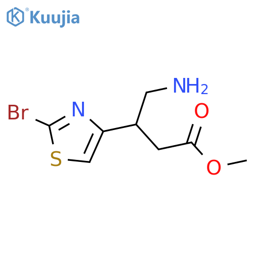methyl 4-amino-3-(2-bromo-1,3-thiazol-4-yl)butanoate structure