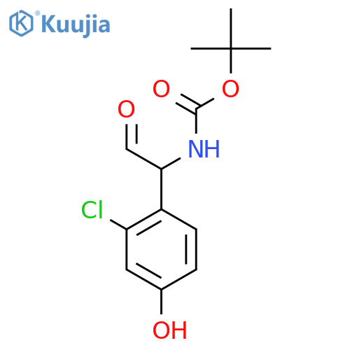 tert-butyl N-1-(2-chloro-4-hydroxyphenyl)-2-oxoethylcarbamate structure