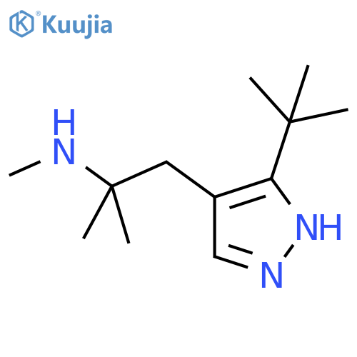 1-(3-tert-butyl-1H-pyrazol-4-yl)-2-methylpropan-2-yl(methyl)amine structure