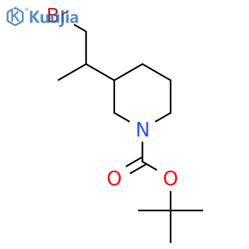 tert-butyl 3-(1-bromopropan-2-yl)piperidine-1-carboxylate structure