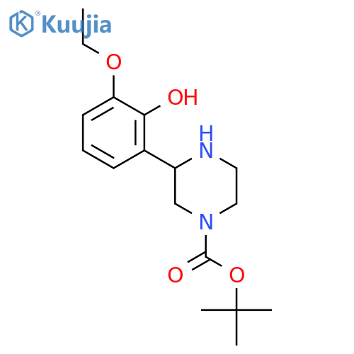 tert-butyl 3-(3-ethoxy-2-hydroxyphenyl)piperazine-1-carboxylate structure