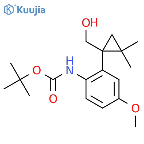 tert-butyl N-{2-1-(hydroxymethyl)-2,2-dimethylcyclopropyl-4-methoxyphenyl}carbamate structure