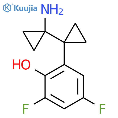 2-1-(1-aminocyclopropyl)cyclopropyl-4,6-difluorophenol structure