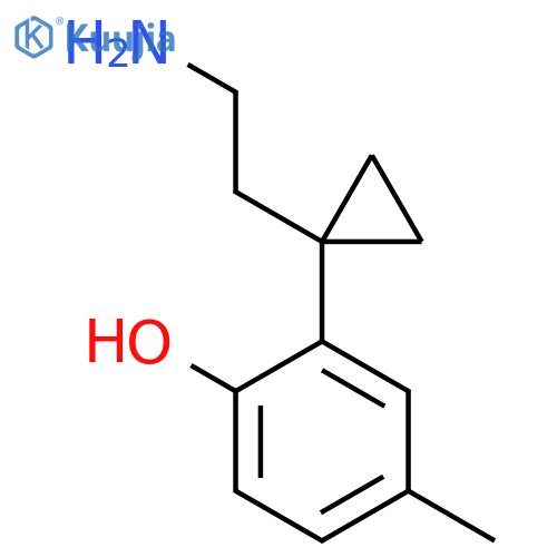 2-1-(2-aminoethyl)cyclopropyl-4-methylphenol structure