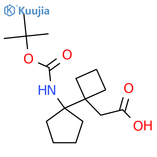 2-1-(1-{(tert-butoxy)carbonylamino}cyclopentyl)cyclobutylacetic acid structure