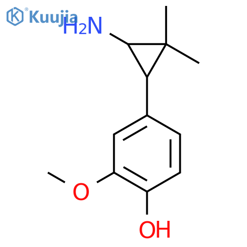 4-(3-amino-2,2-dimethylcyclopropyl)-2-methoxyphenol structure