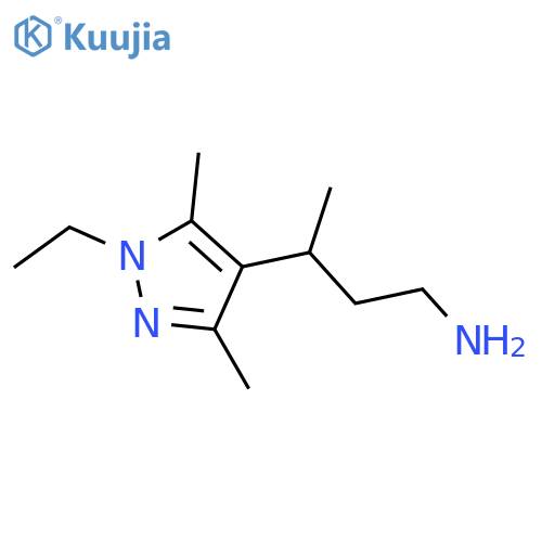 3-(1-ethyl-3,5-dimethyl-1H-pyrazol-4-yl)butan-1-amine structure