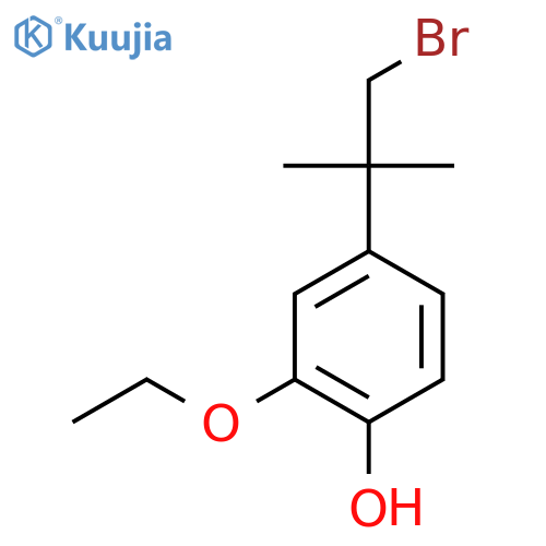 4-(1-bromo-2-methylpropan-2-yl)-2-ethoxyphenol structure
