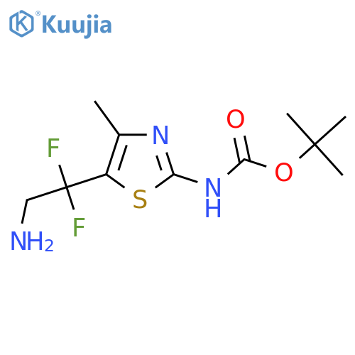 tert-butyl N-5-(2-amino-1,1-difluoroethyl)-4-methyl-1,3-thiazol-2-ylcarbamate structure