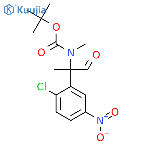 tert-butyl N-2-(2-chloro-5-nitrophenyl)-1-oxopropan-2-yl-N-methylcarbamate structure