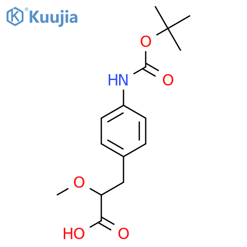 3-(4-{(tert-butoxy)carbonylamino}phenyl)-2-methoxypropanoic acid structure