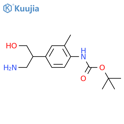 tert-butyl N-4-(1-amino-3-hydroxypropan-2-yl)-2-methylphenylcarbamate structure