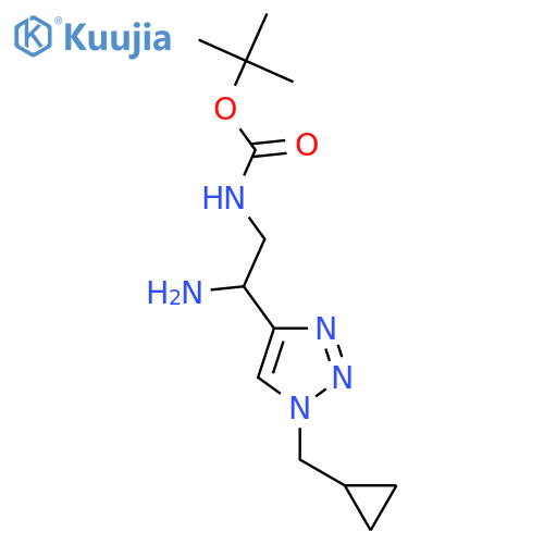 tert-butyl N-{2-amino-2-1-(cyclopropylmethyl)-1H-1,2,3-triazol-4-ylethyl}carbamate structure