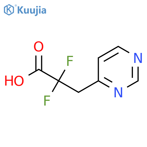 2,2-difluoro-3-(pyrimidin-4-yl)propanoic acid structure