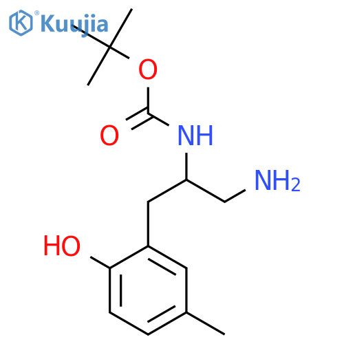 tert-butyl N-1-amino-3-(2-hydroxy-5-methylphenyl)propan-2-ylcarbamate structure