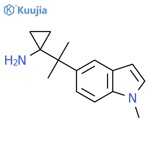 1-2-(1-methyl-1H-indol-5-yl)propan-2-ylcyclopropan-1-amine structure