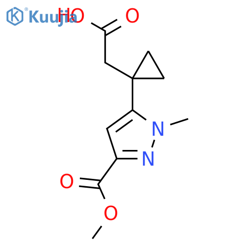 2-{1-3-(methoxycarbonyl)-1-methyl-1H-pyrazol-5-ylcyclopropyl}acetic acid structure