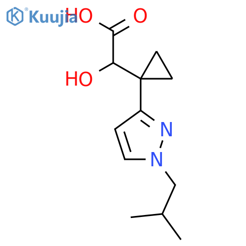 2-hydroxy-2-{1-1-(2-methylpropyl)-1H-pyrazol-3-ylcyclopropyl}acetic acid structure