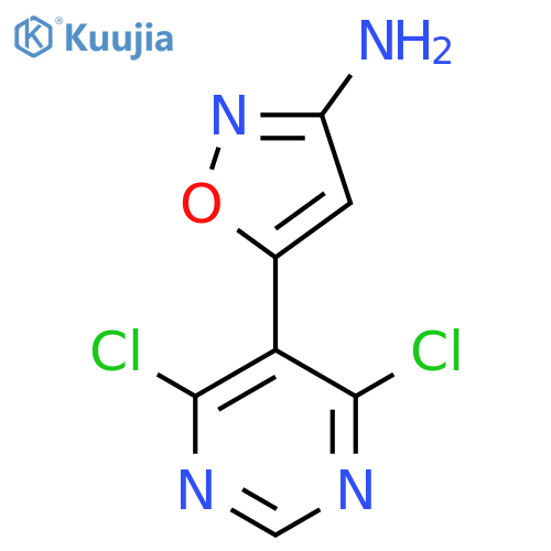 5-(4,6-dichloropyrimidin-5-yl)-1,2-oxazol-3-amine structure