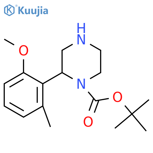 tert-butyl 2-(2-methoxy-6-methylphenyl)piperazine-1-carboxylate structure