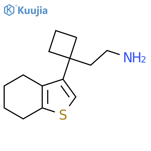 2-1-(4,5,6,7-tetrahydro-1-benzothiophen-3-yl)cyclobutylethan-1-amine structure