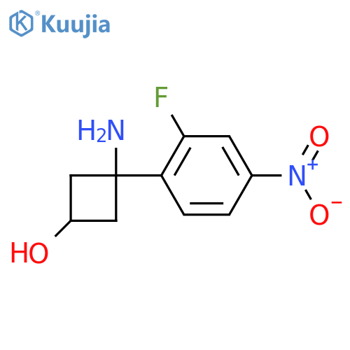 3-amino-3-(2-fluoro-4-nitrophenyl)cyclobutan-1-ol structure
