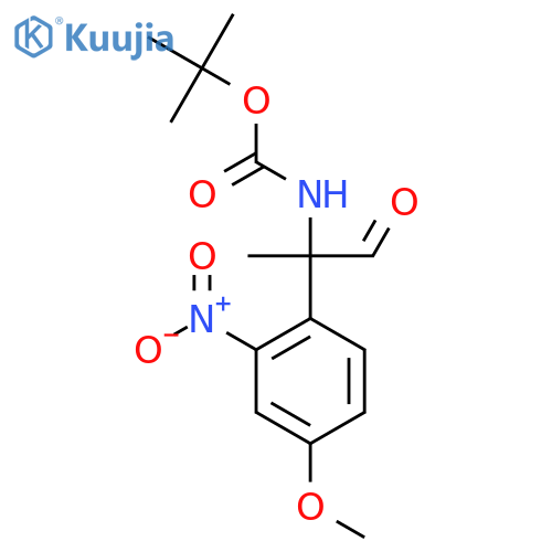 tert-butyl N-2-(4-methoxy-2-nitrophenyl)-1-oxopropan-2-ylcarbamate structure