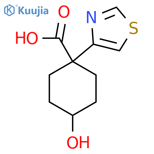 4-hydroxy-1-(1,3-thiazol-4-yl)cyclohexane-1-carboxylic acid structure
