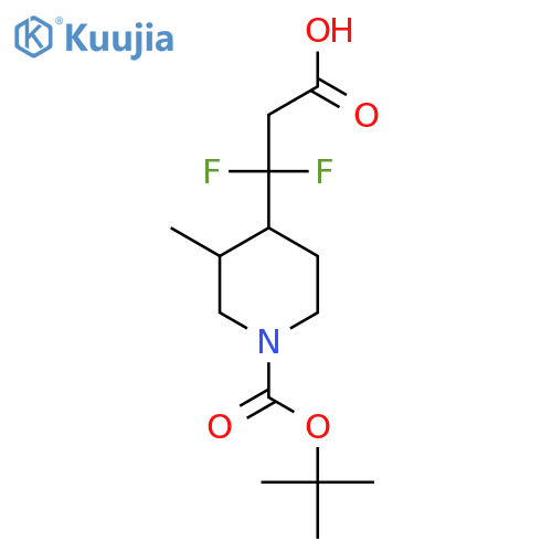 3-{1-(tert-butoxy)carbonyl-3-methylpiperidin-4-yl}-3,3-difluoropropanoic acid structure