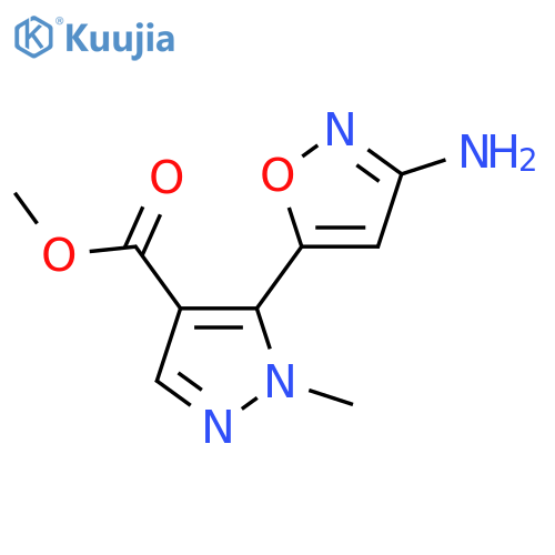 methyl 5-(3-amino-1,2-oxazol-5-yl)-1-methyl-1H-pyrazole-4-carboxylate structure