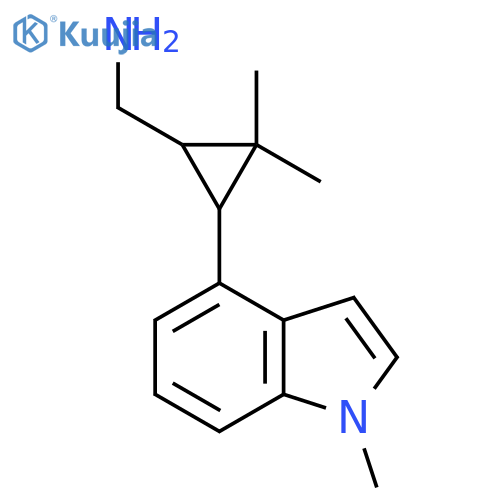 2,2-dimethyl-3-(1-methyl-1H-indol-4-yl)cyclopropylmethanamine structure