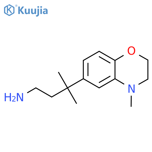 3-methyl-3-(4-methyl-3,4-dihydro-2H-1,4-benzoxazin-6-yl)butan-1-amine structure