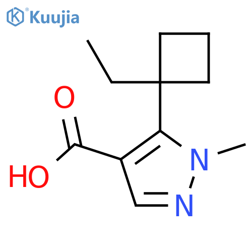 5-(1-ethylcyclobutyl)-1-methyl-1H-pyrazole-4-carboxylic acid structure