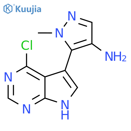 5-{4-chloro-7H-pyrrolo2,3-dpyrimidin-5-yl}-1-methyl-1H-pyrazol-4-amine structure