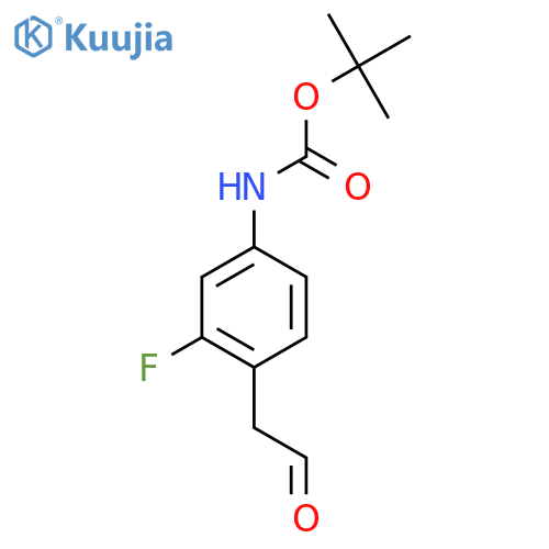 tert-butyl N-3-fluoro-4-(2-oxoethyl)phenylcarbamate structure
