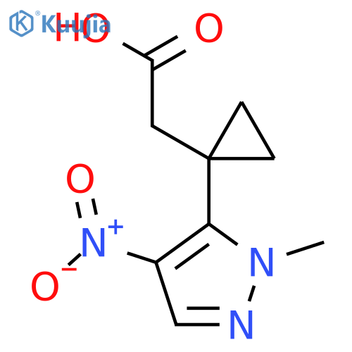 2-1-(1-methyl-4-nitro-1H-pyrazol-5-yl)cyclopropylacetic acid structure